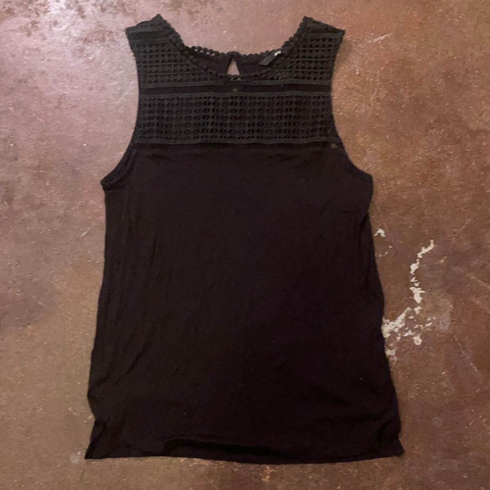 H&M black lace neckline tank top